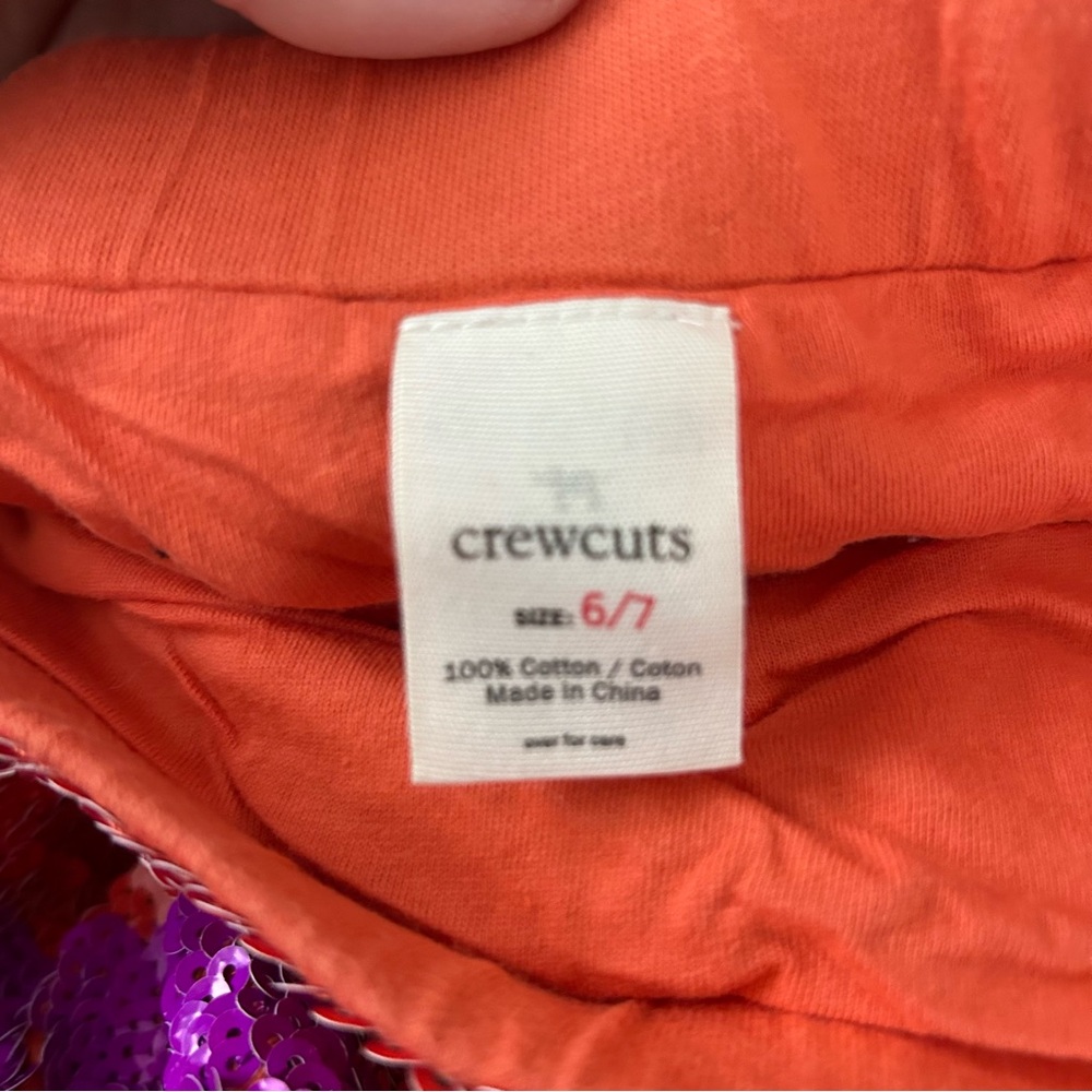Crewcuts Orange and Purple Sequin Mini Skirt in size 6/7 - Picture 2 of 3